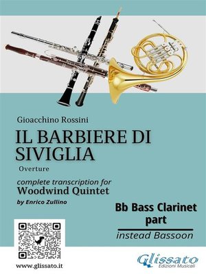 cover image of Bb Bass Clarinet part of "Il Barbiere di Siviglia" for Woodwind Quintet